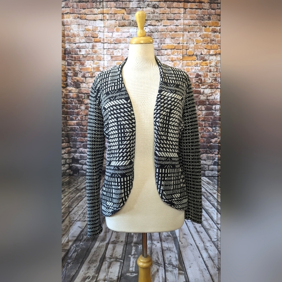 Wool-Blend Knit Open Jacket Blazer (030061-307) - Picture 1 of 5